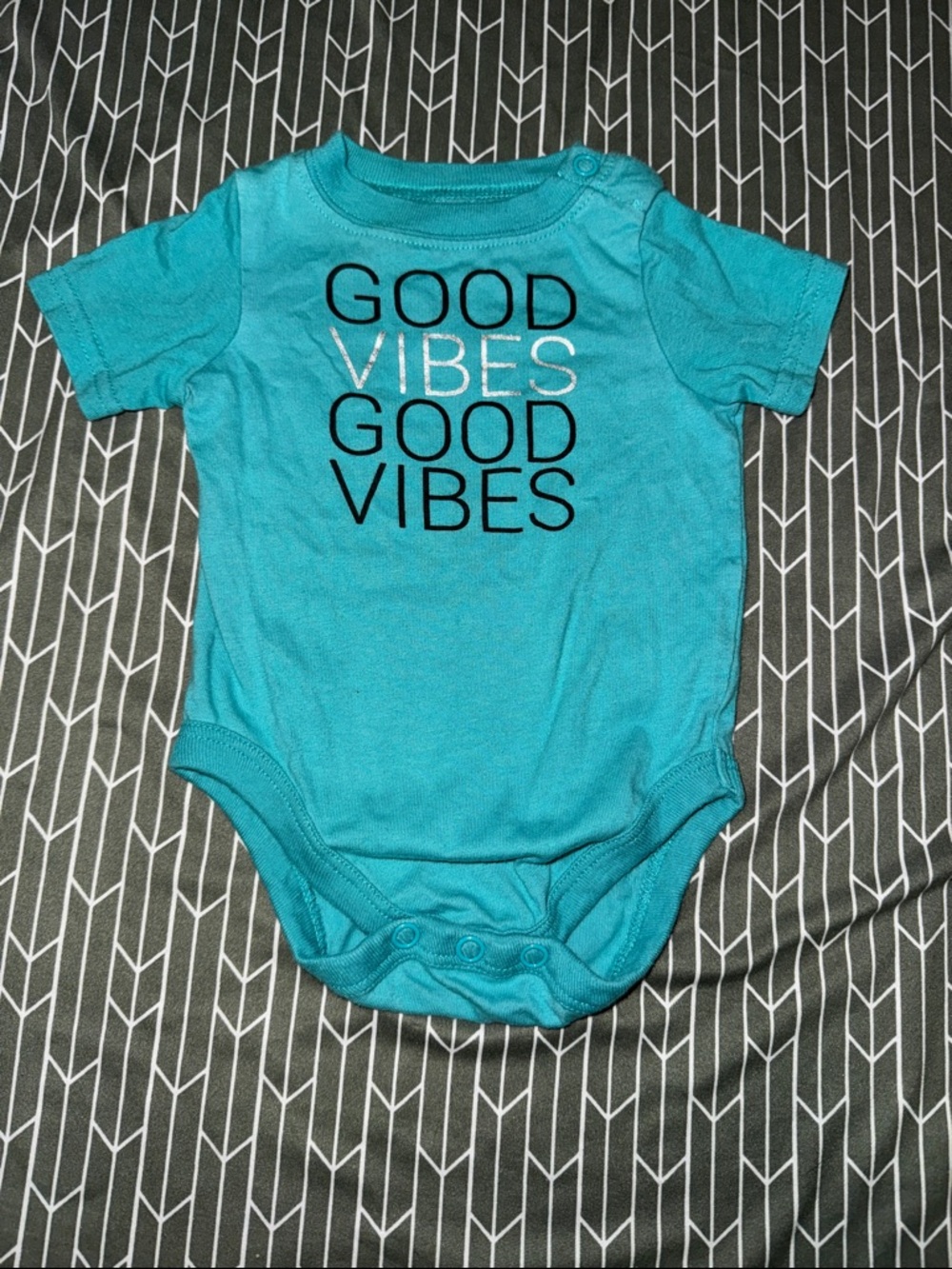 Garanimals Teal 'Good Vibes' Short Sleeve Bodysuit